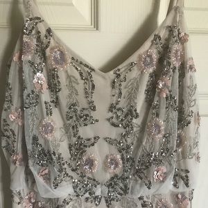 Adrianna Papell beaded flower gown size 8